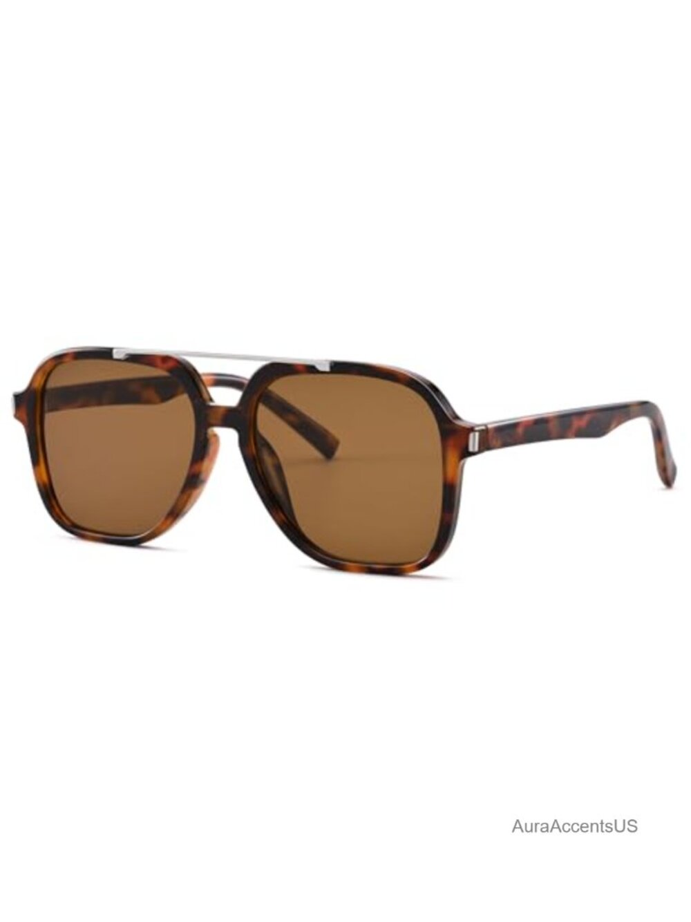 Oversized Retro Square Aviator Sunglasses UV400 Full-Frame